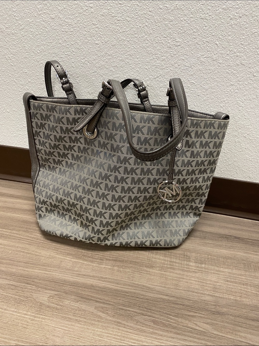 Michael Kors Gray MK Logo Tote